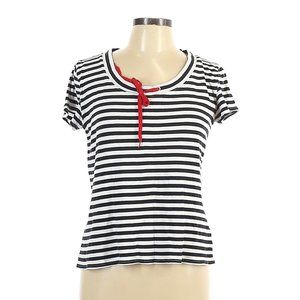 DressBarn Short Sleeve striped Top L